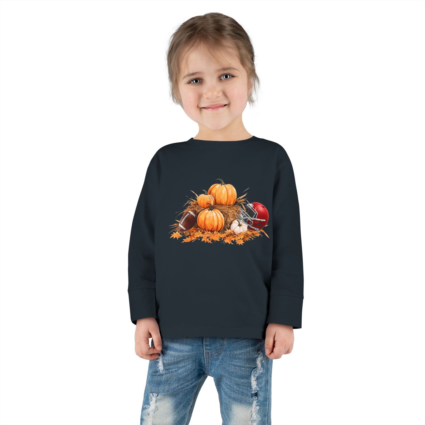 Fall Football Kids Long Sleeve Tee-Rabbit Skins 3302