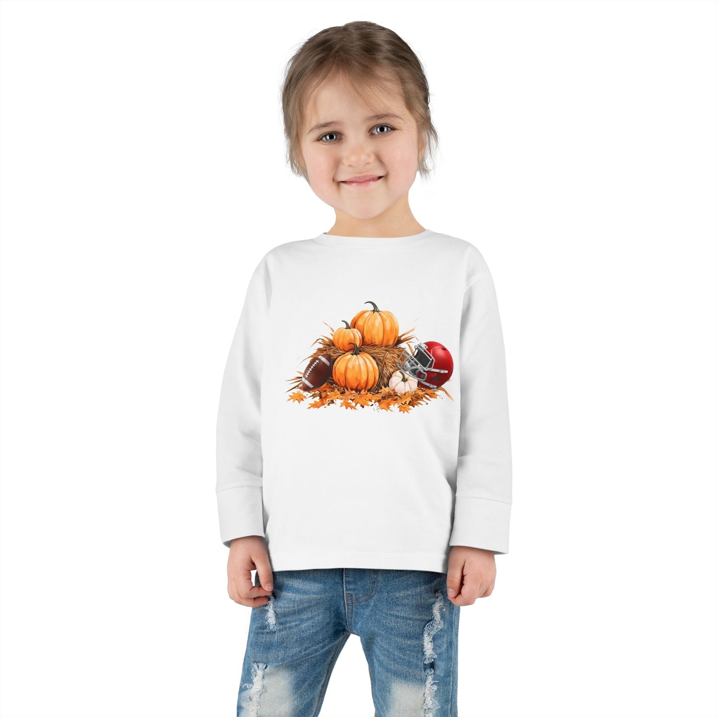 Fall Football Kids Long Sleeve Tee-Rabbit Skins 3302