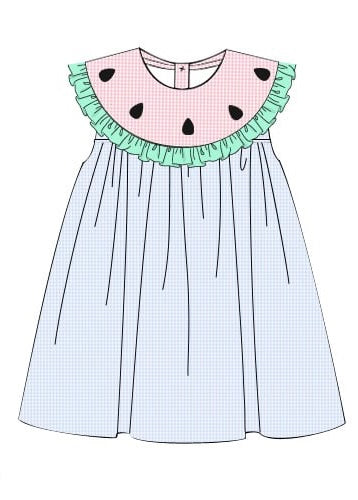 PRE-ORDER-- Gingham Watermelon Dress